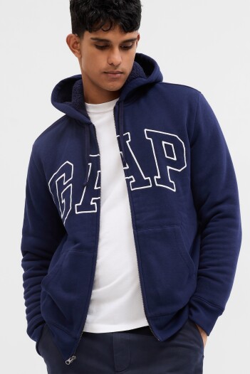 Canguro Con Corderito Con Cierre Logo Gap Hombre Tapestry Navy