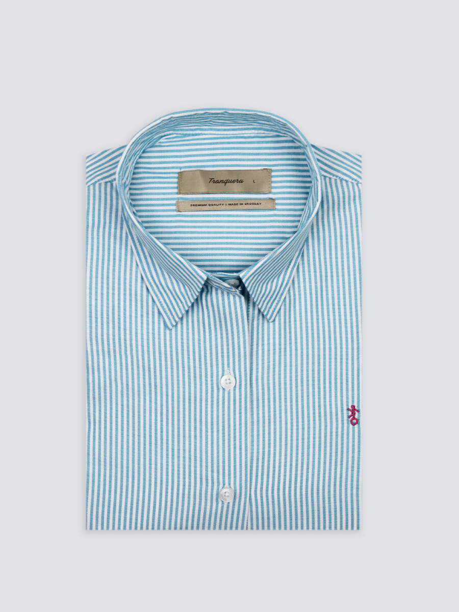 Camisa dama Suspiro de Algodón - Raya Verde 