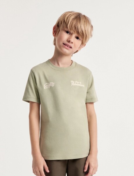 CAMISETA MANGA CORTA INFANTIL CON ESTAMPA VERDE