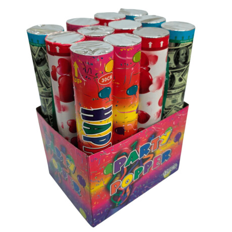 Set N53 Cañon Lanza Papelitos Confeti X12 Fiesta Cot002045