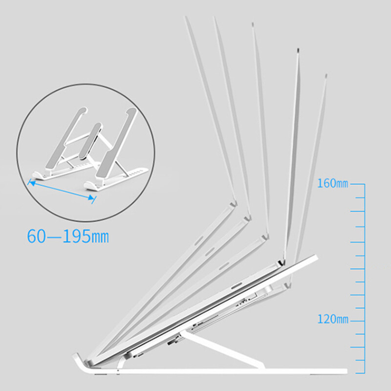 Soporte plegable notebook aluminio Blanca