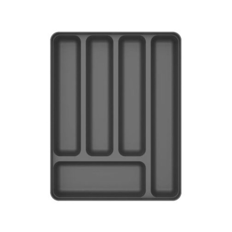 Organizador de Cubiertos Para Cajon 5 Divisiones Gris Oscuro