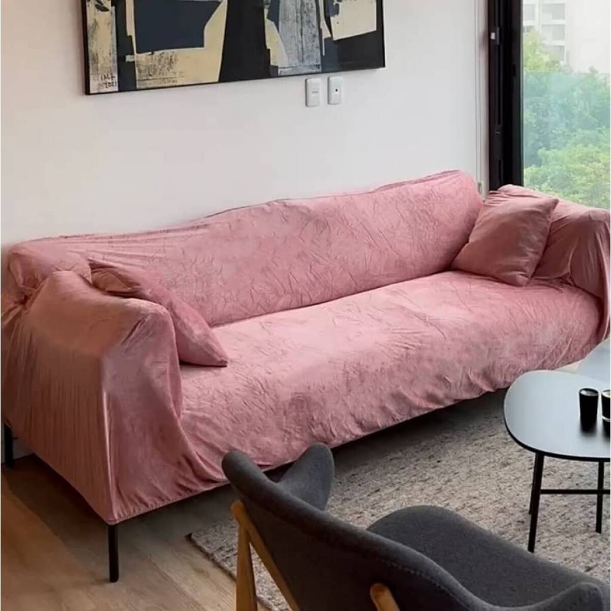 Funda Sillon 2 Cuerpos Velvet - rosa 