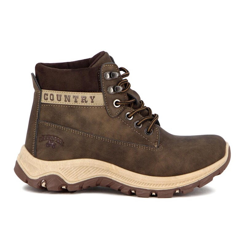 Country Bota Peak De Dama Acordonada Marron