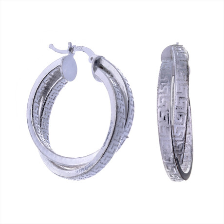 Par de aros de plata 925, GUARDA GRIEGA. Par de aros de plata 925, GUARDA GRIEGA.