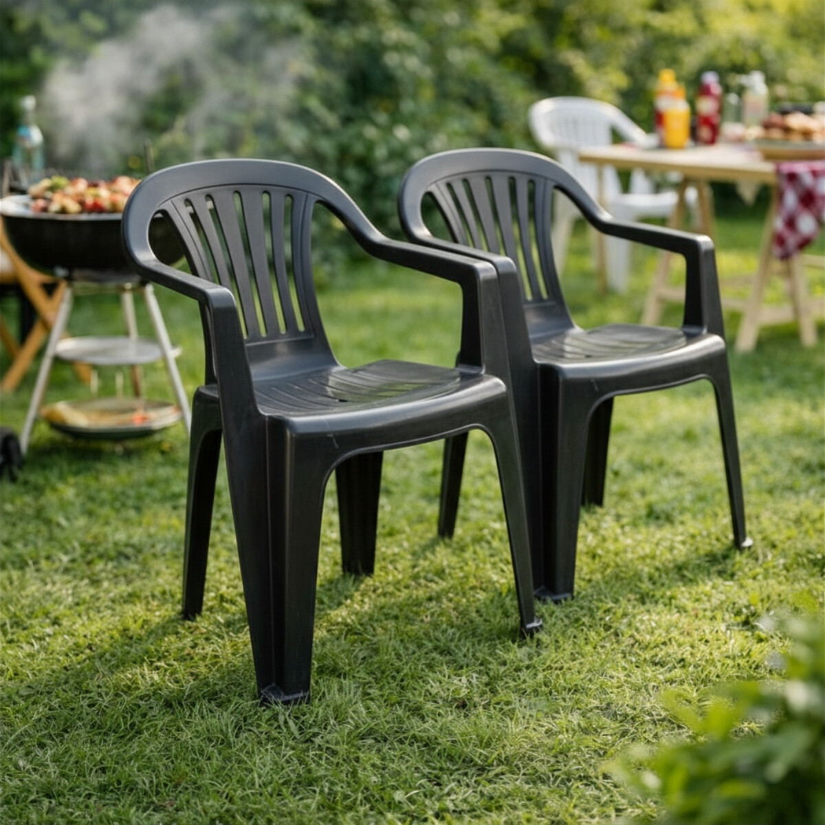 Set x2 Sillas Bela Vista con apoya brazos - NEGRO 