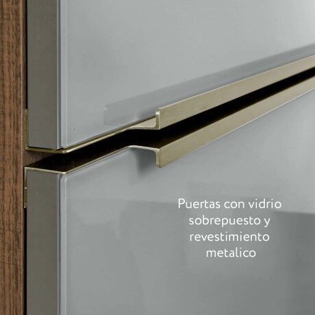 BAJO MESADA ESQUINERO 80 CM MDP-Y-VIDRIO GRIS LUX