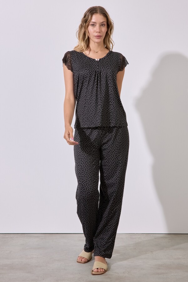 Set Pijama Remera & Pantalon NEGRO/MULTI