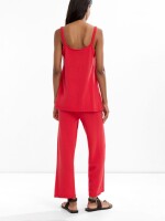 Pantalón De Punto 100% Algodón rojo