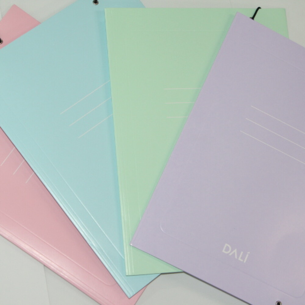 CARPETA DALI CON ELASTICO TAMAÑO OFICIO COLORES PASTELES COLOR CELESTE