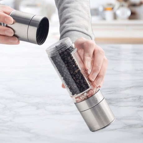 Molinillo Pimentero Salero Sal Pimienta Acero Inox Plateado