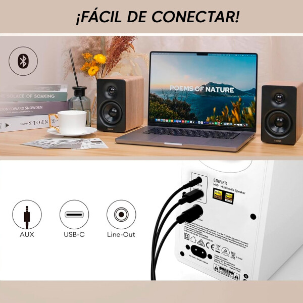 Parlantes Edifier 2.0 M60 66w Bluetooth MARRON