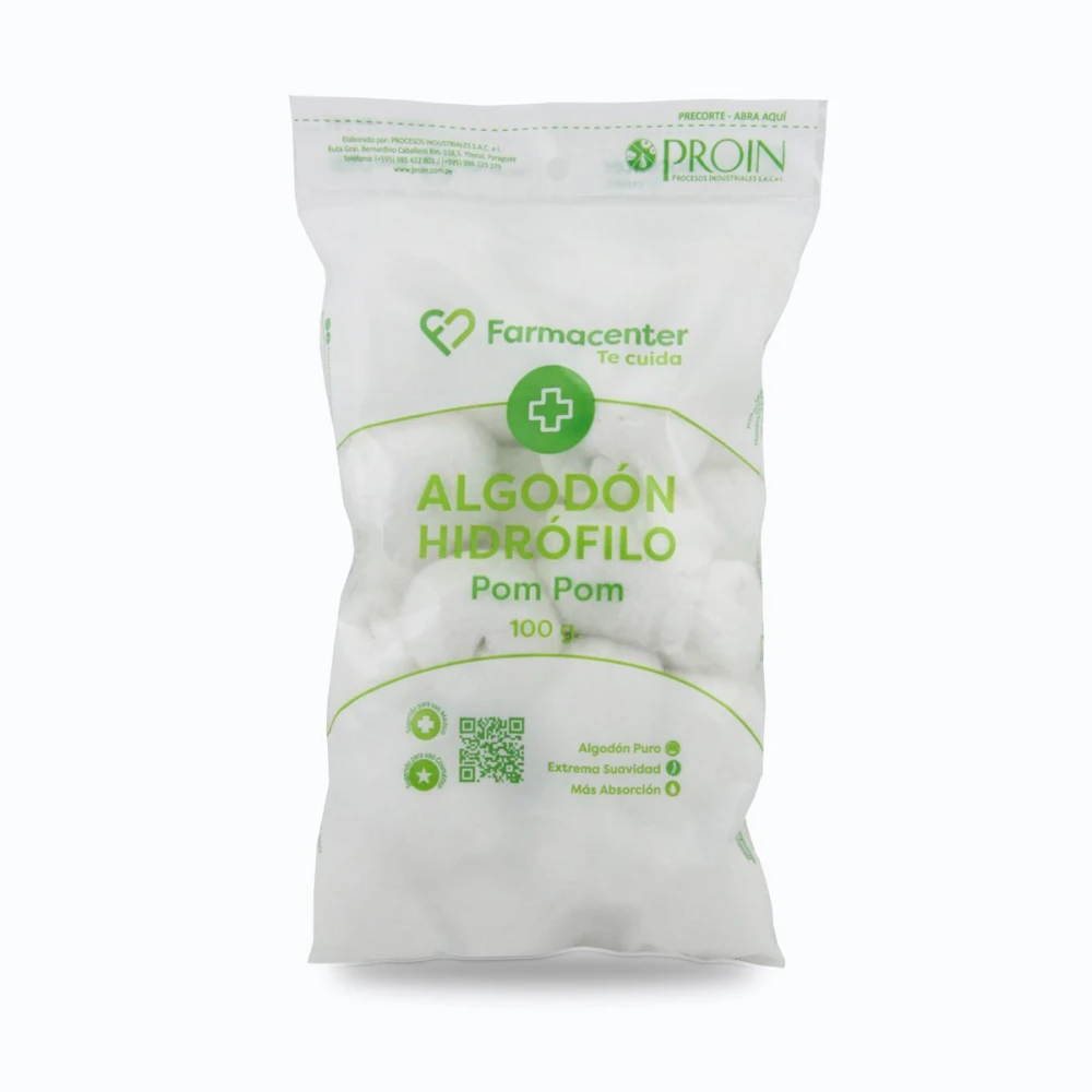 FARMACENTER ALGODON PON PON UNID. X 100
