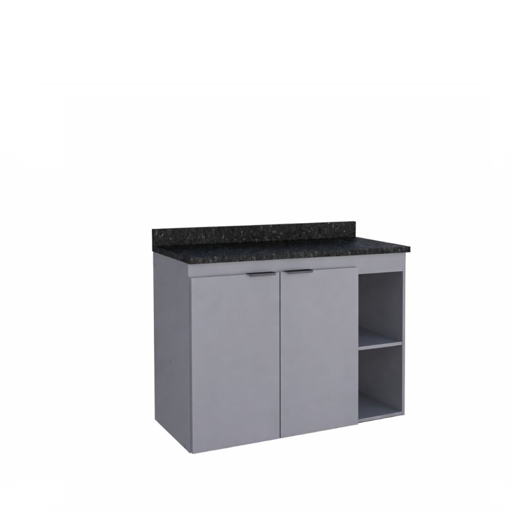 Mueble de baño suspendido Aster Gris 80 cm mesada granito sin bacha Mueble De Baño Suspendido Aster Gris 80 Cm Mesada Granito Sin Bacha