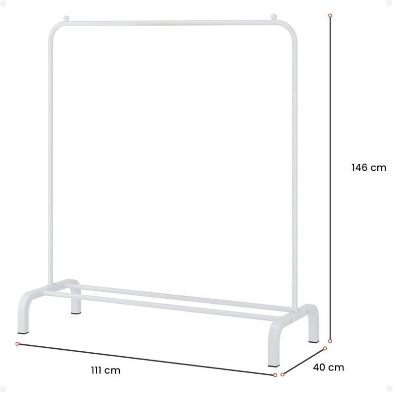 Perchero De Metal Organizador De Ropa Blanco
