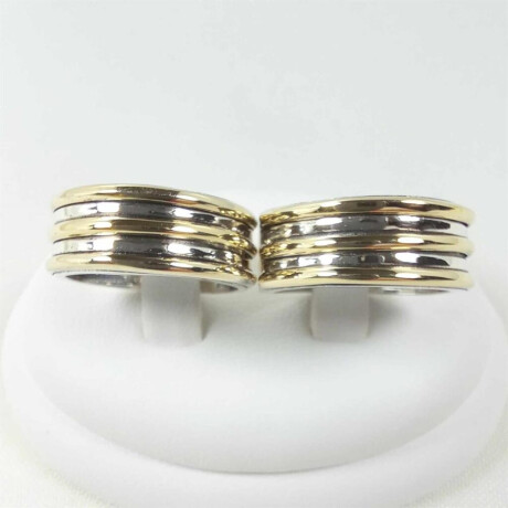 Anillo de plata 925 y double en oro 18 ktes Ideal para usar como alianzas
