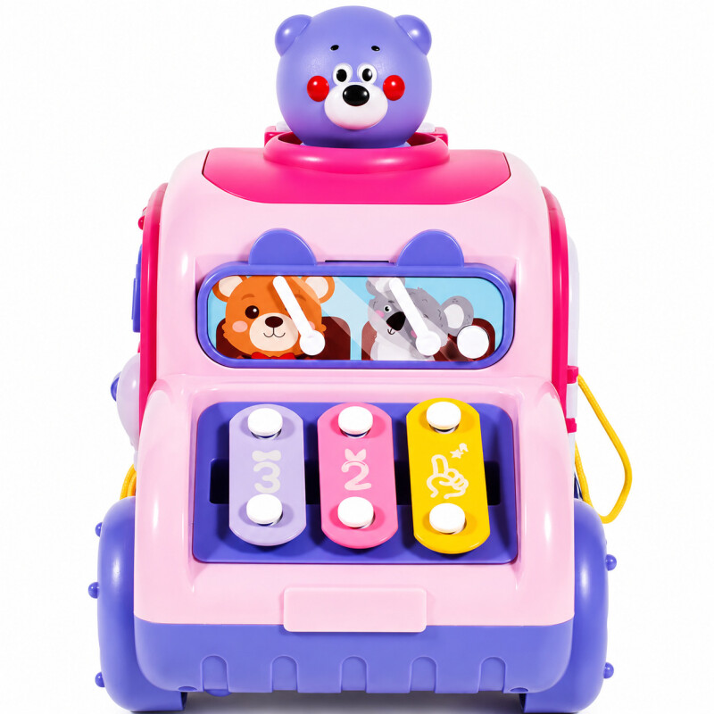 Juguete Didactico Bebe Auto Musical Motricidad Sensorial Rosado
