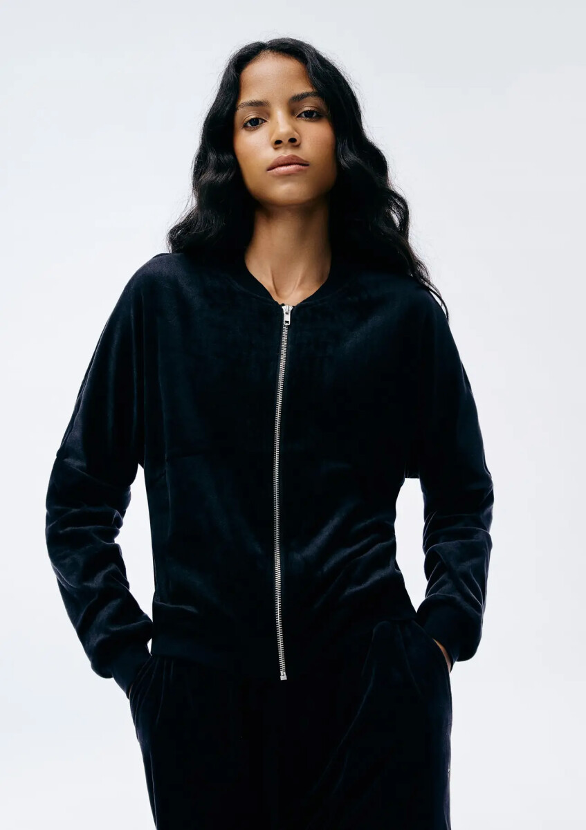 CAMPERA DE FELPA - NEGRO 