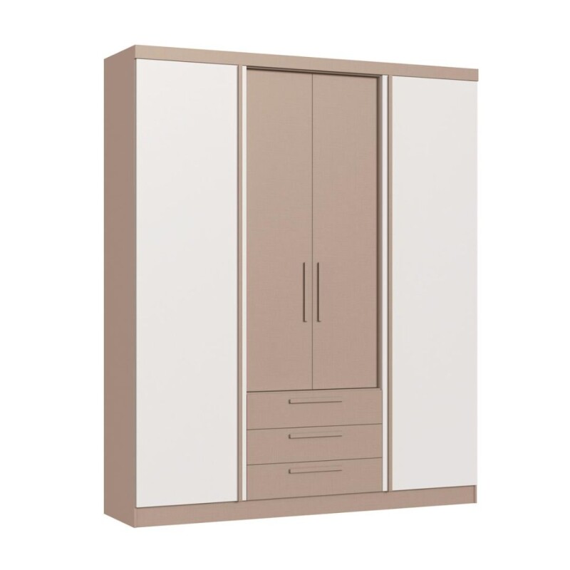 Ropero Placard Bravo New 4 Puertas 3 Cajones Duna/Blanco Ropero Placard Bravo New 4 Puertas 3 Cajones Duna/Blanco