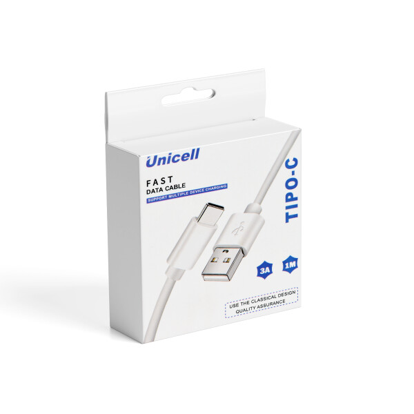Cable Unicell Tipo-C 1 metro color blanco Cable Unicell Tipo-c 1 Metro Color Blanco