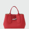 Longchamp -Cartera de cuero con gran capacidad, Roseau Rojo