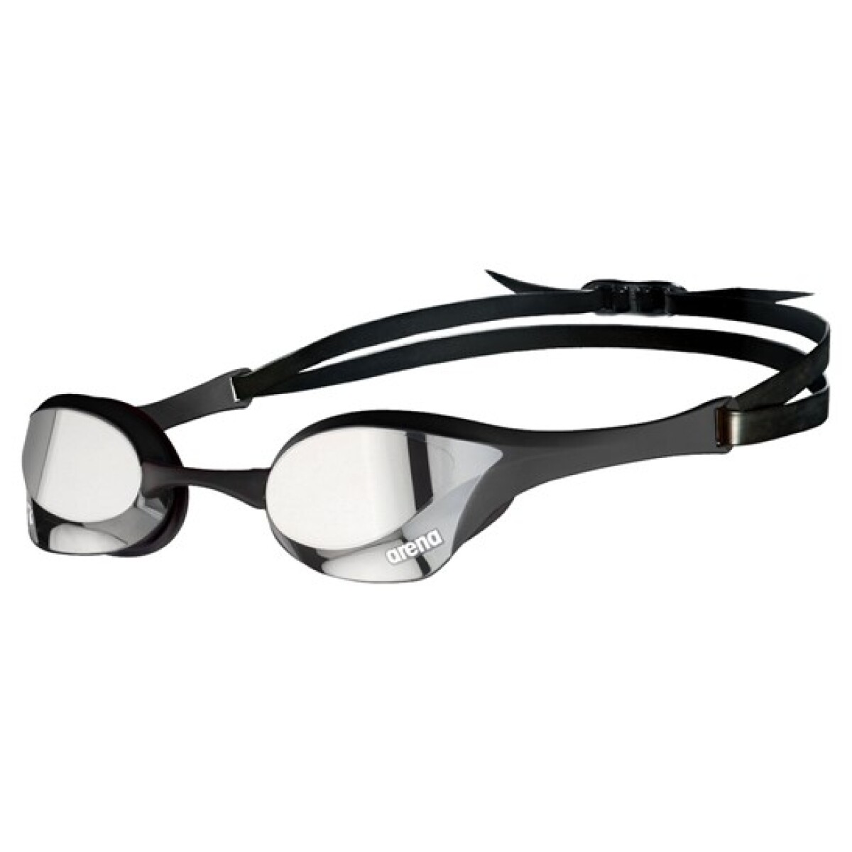 Lentes De Natacion Espejados Competición Adultos Arena Cobra Ultra Swipe Mirror Goggles - Plateado y Negro 