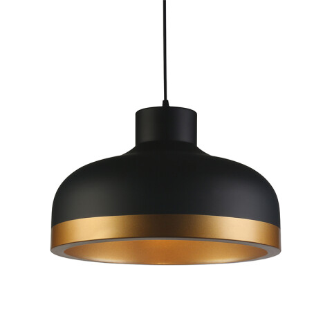 Lámpara colgante campana metal negro dorado Ø42cm IX9163