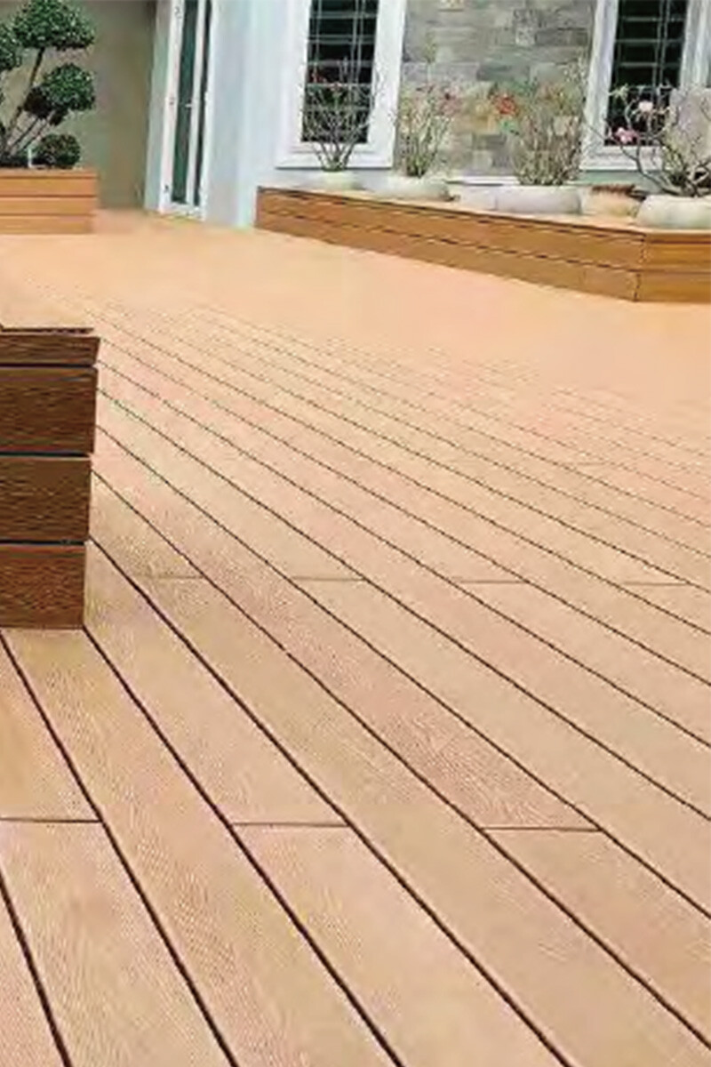 DECK WPC TEXTURADO TABLA DECK WPC TEXTURADO JE11 C04 TEAK 2850X148X23MM