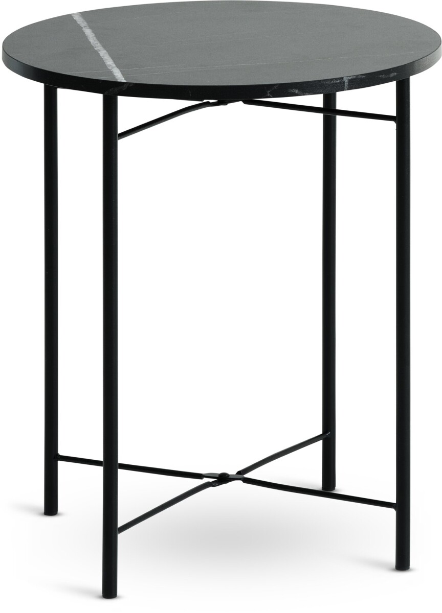 Mesa auxiliar TURUP Ø40 color mármol/negro 