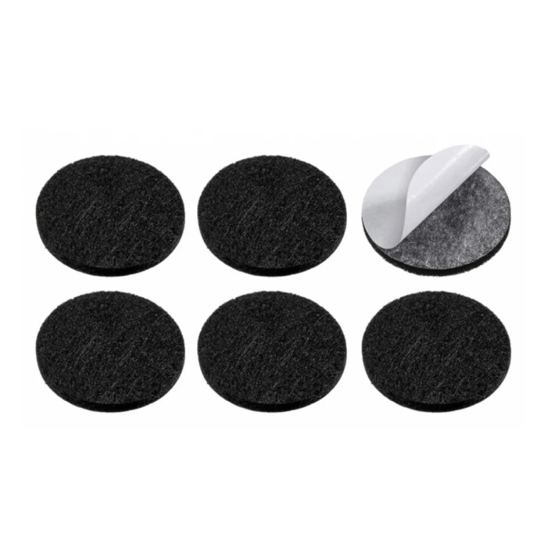 Fieltro adhesivo x6 redondo NEGRO