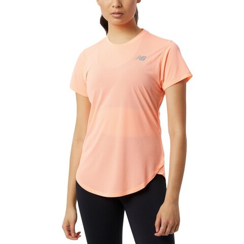 Remera New Balance Accelerate Sleeve Naranja