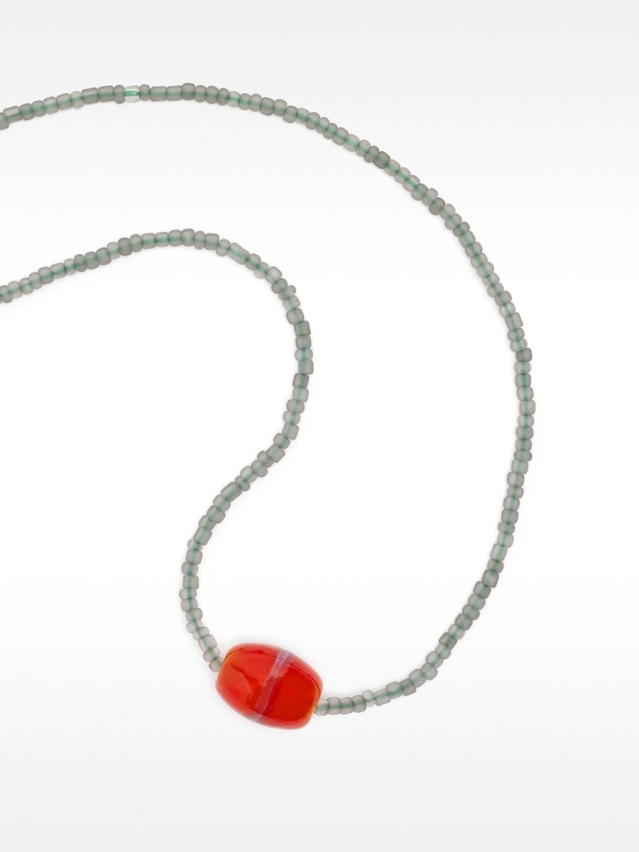 Collar De Cuentas Con Colgante De Cerámica multicolor