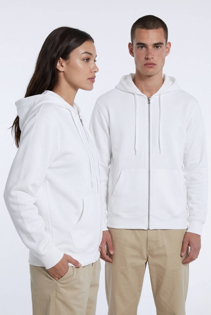 Campera deportiva clásica con capucha - UNISEX - Blanco 