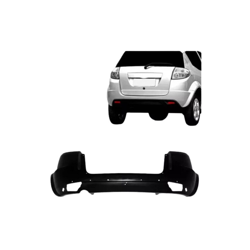 PARAGOLPE TRASERO NEGRO LISO Paragolpe Trasero Negro Liso
