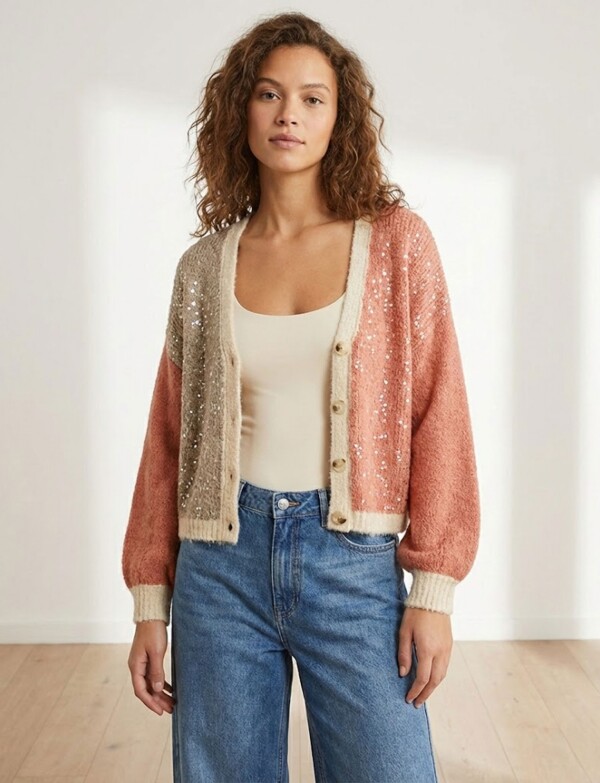 Cardigan Lana Lnt Colorblock MULTI/ROSA