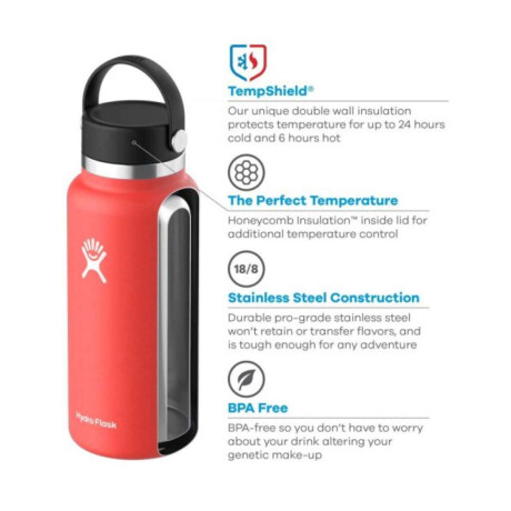 Botella Hydro Flask 32 Oz Wide Flex Cap Goji Rojo