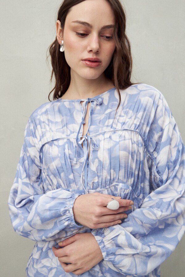 BLUSA BENNI PRINTED Azul Lavado
