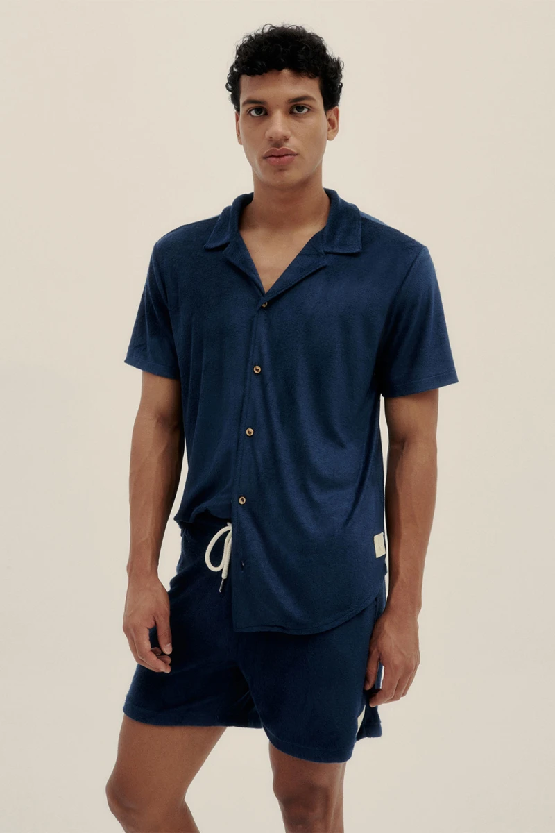 TOWEL CAMP-COLLAR SHIRT Navy