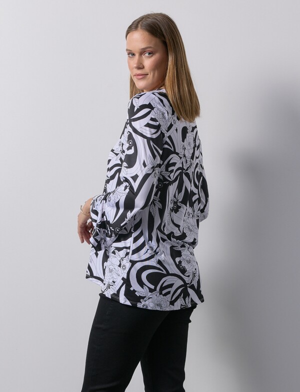 Blusa Printed NEGRO/BLANCO