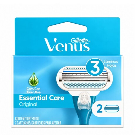 Repuestos para Afeitadora Gillette Venus Essential Care Original con Aloe 2 Unidades Repuestos para Afeitadora Gillette Venus Essential Care Original con Aloe 2 Unidades