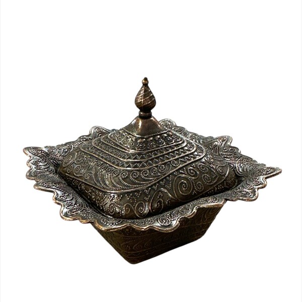 Azucarero cuadrado de metal Cobre