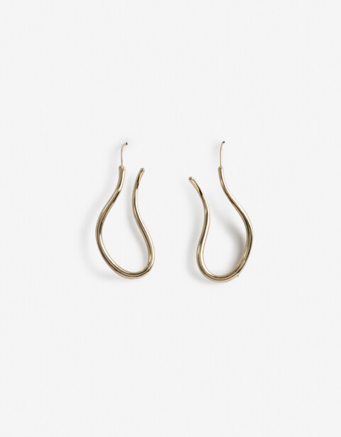 Aros Colgantes Largos Metal Aros Colgantes De Metal - Dorado