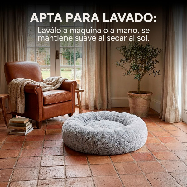 Cucha Cama Colchon Puff Plush Mascota Antiestress 60cm Color Variante Gris claro