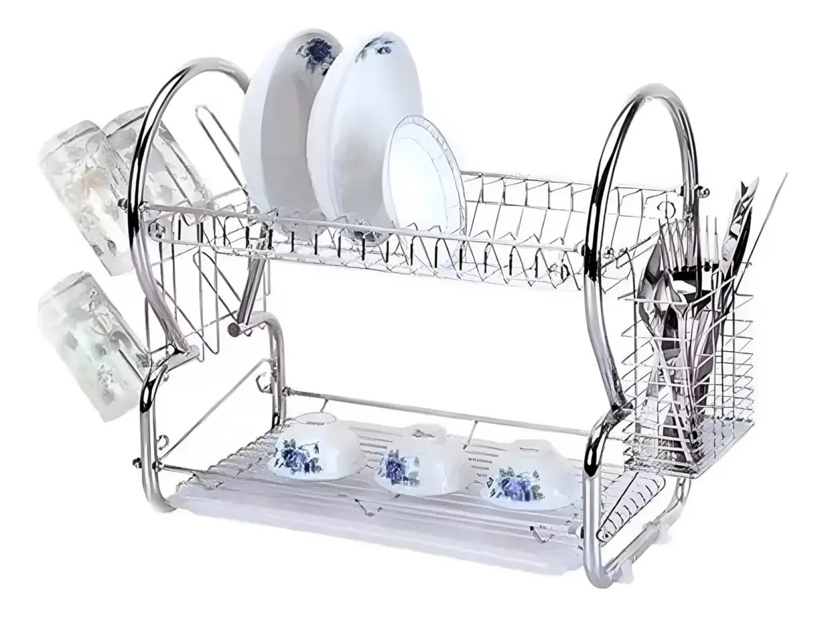 Escurridor Para Platos / Vasos / Cubiertos Cromado 
