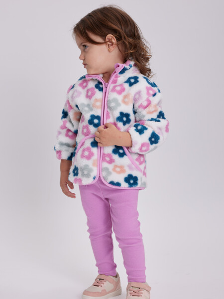 Calza rib estampada Peonia