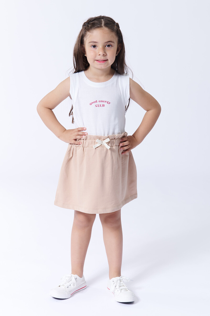 Pollera de algodón Beige