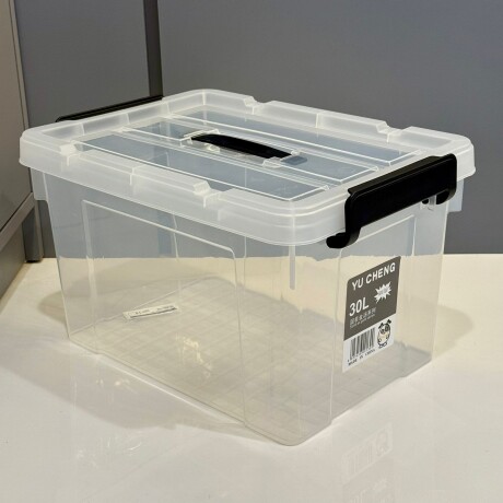 Caja de Almacenamiento Transparente con Rueditas 30L / 40cm x 30cm x 23cm Caja de Almacenamiento Transparente con Rueditas 30L / 40cm x 30cm x 23cm