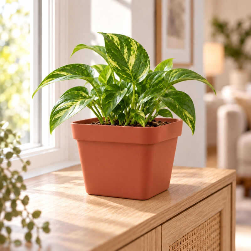 Maceta cuadrada 3,8 lts TERRACOTA