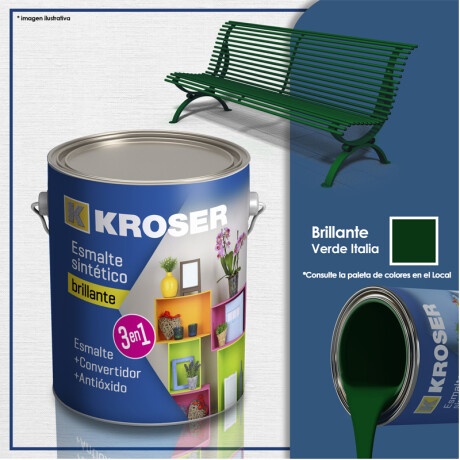 ESMALTE KROSER BRILLANTE 3EN1 VERDE ITALIA 1/4L ++ N/a