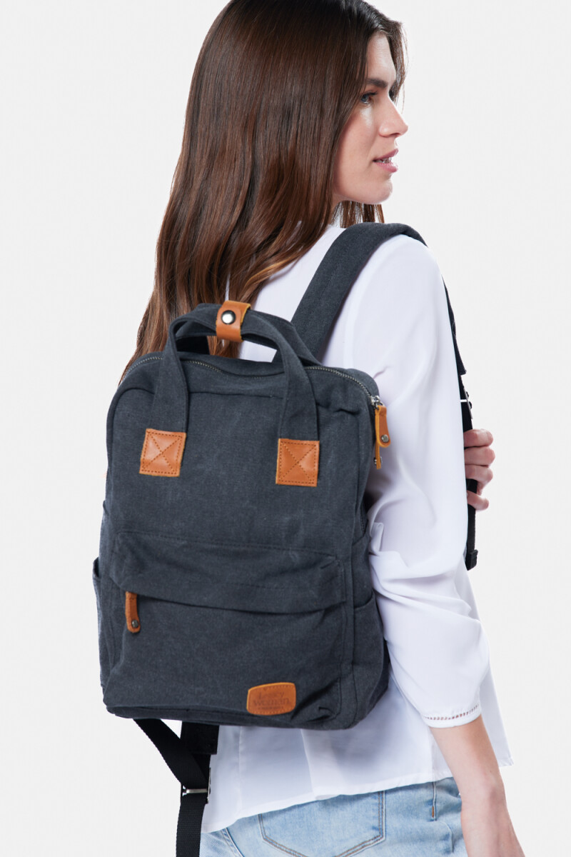 MOCHILA EN CANVAS - Negro 